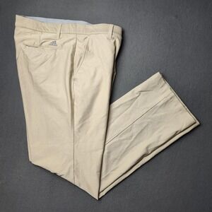 Adidas Pants Mens 36x32 Beige Golf Ultimate 365 Stretch Nylon Blend Tech Chino
